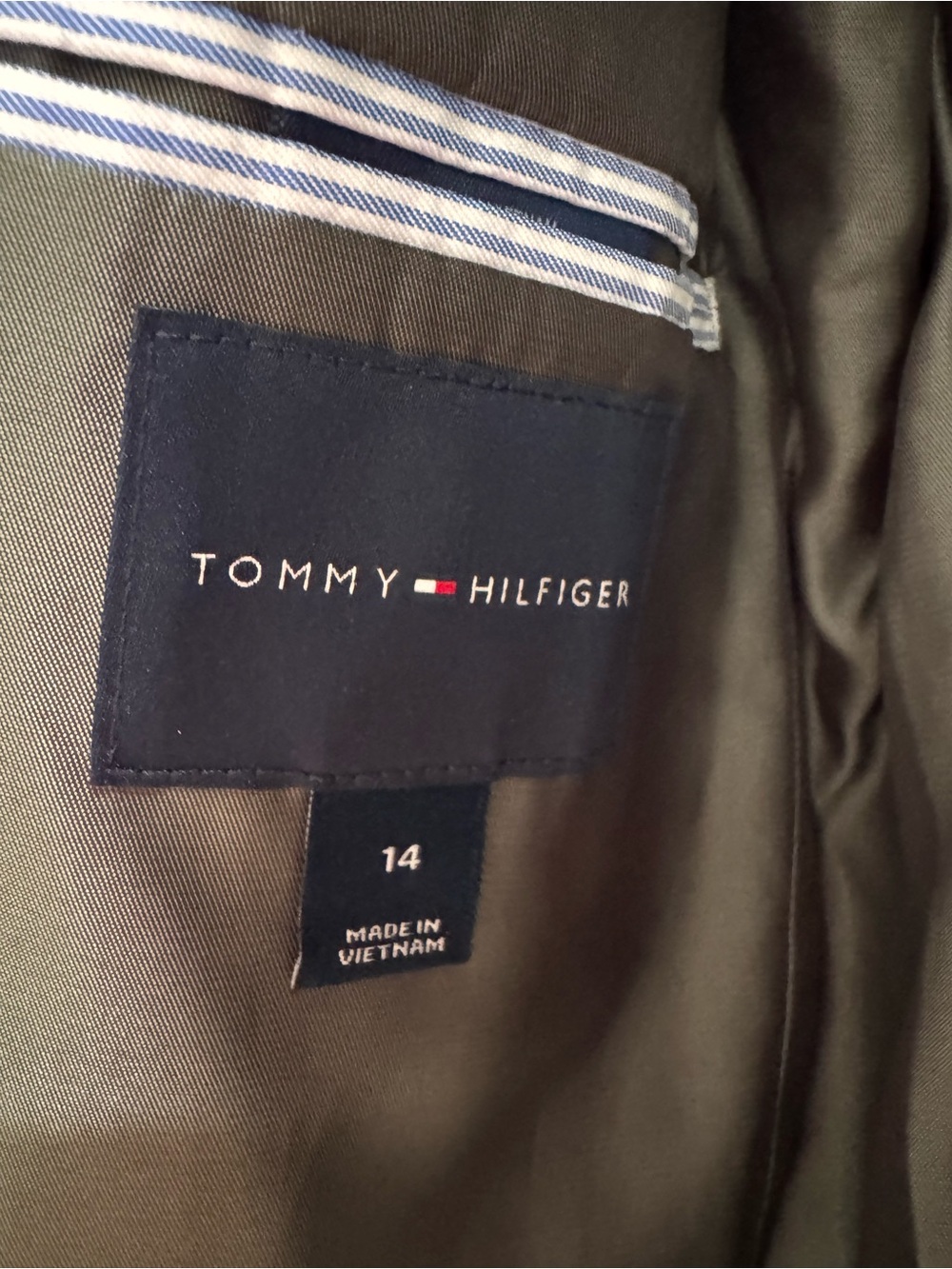 NEVER WORN Tommy Hilfiger Dark Green Velvet Sport Coat Blazer - Boys (Size 14) - Picture 4 of 8